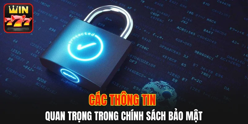 Các thông tin quan trọng trong chính sách bảo mật