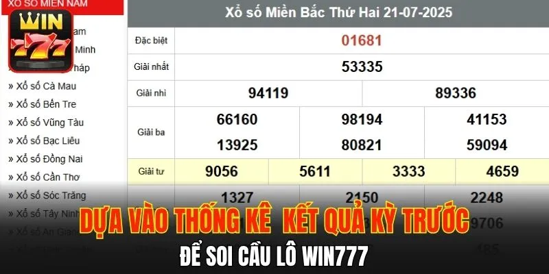 Dựa vào thống kê để soi cầu lô WIN777